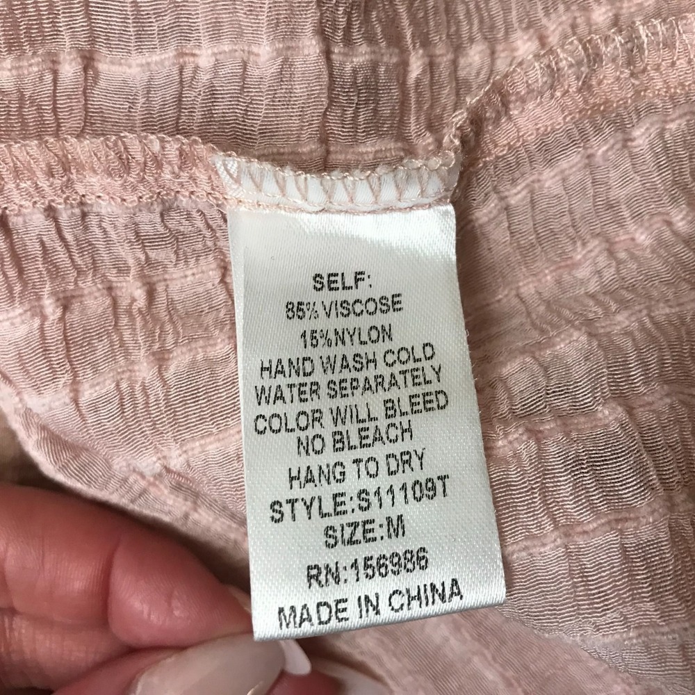 IDEM DITTO - WOMEN'S MEDIUM - PINK 3/4 SLEEVE BUTTON UP TOP BLOUSE - Picture 8 of 8